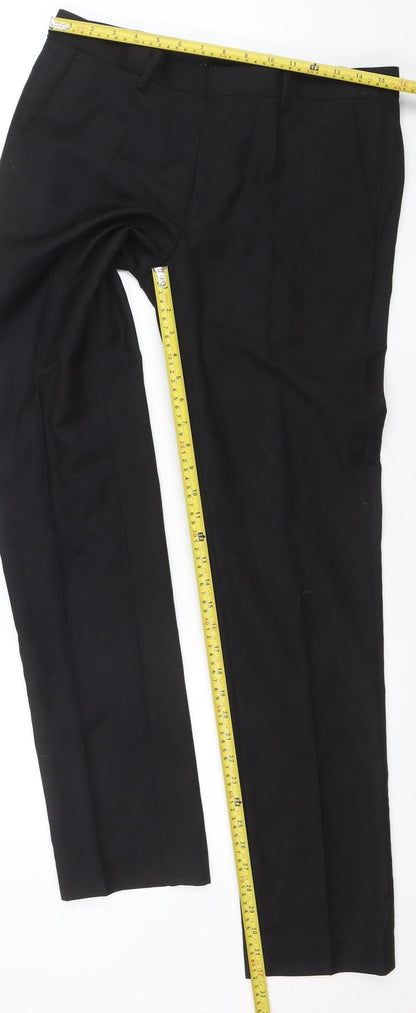 Mens UK Size L Topman Slim Fit Business Formal Black Trousers