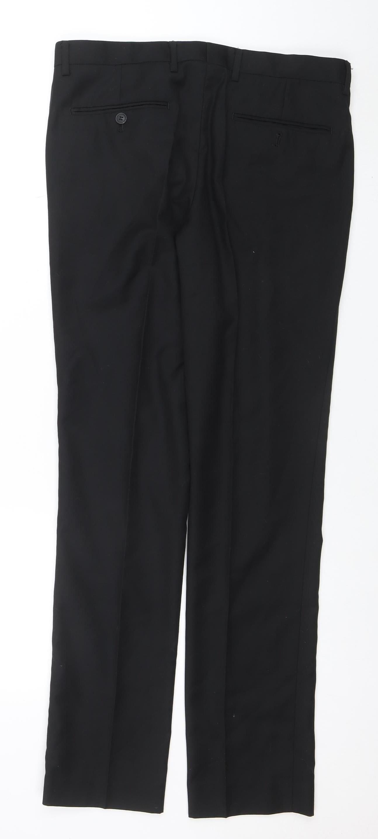 Mens UK Size L Topman Slim Fit Business Formal Black Trousers
