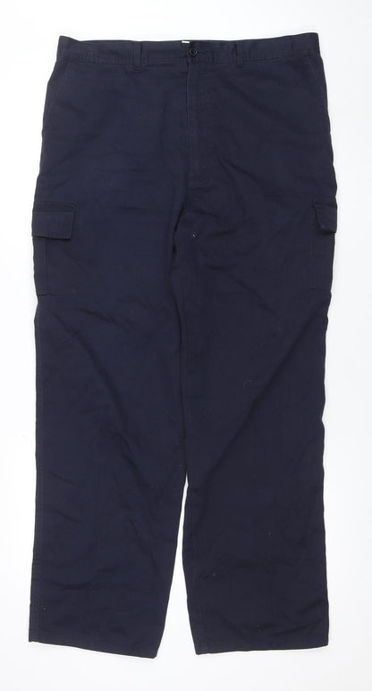 Mens UK Size 2XL Portwest Regular Fit Cargo Blue Trousers