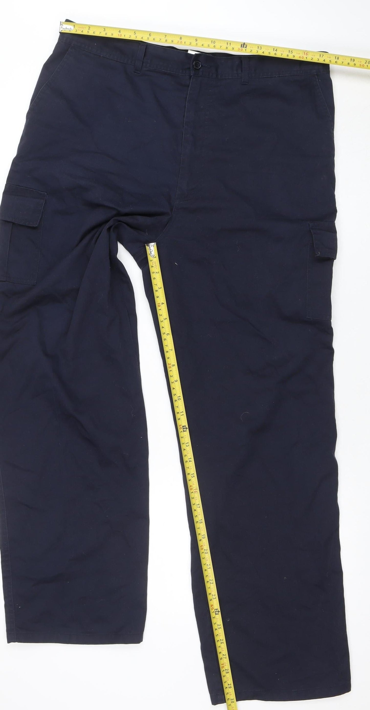 Mens UK Size 2XL Portwest Regular Fit Cargo Blue Trousers