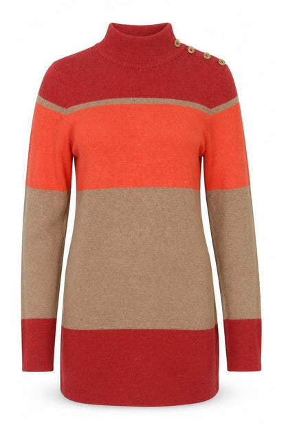Next Womens Multicoloured Mock Neck Tunic Knit Top Size 10