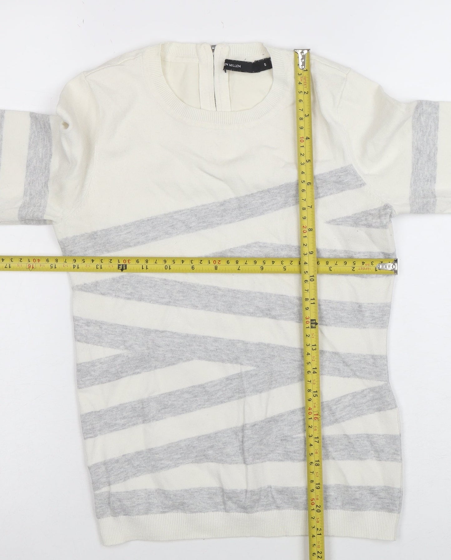 Womens UK Size S Karen Millen Ivory Jersey Blouse