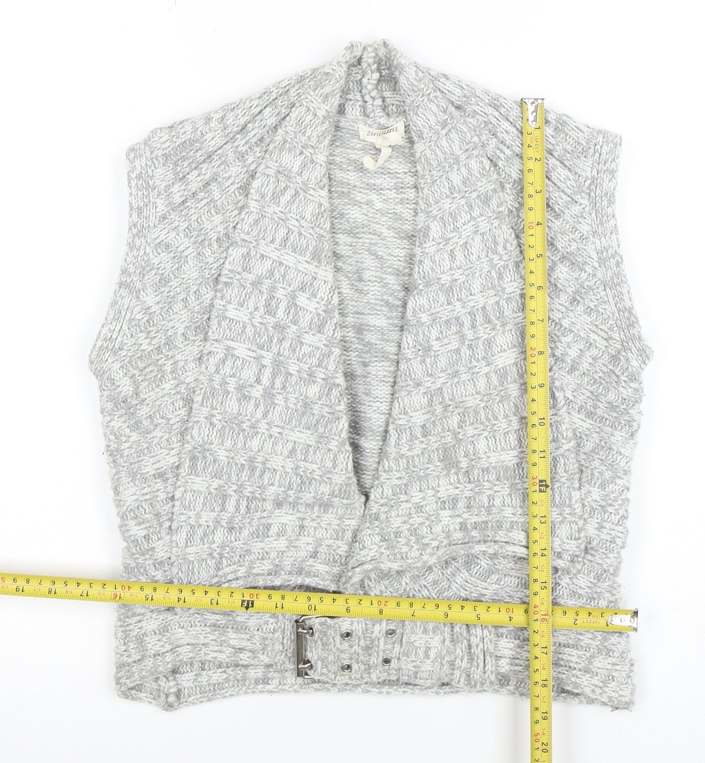 Womens UK Size 14 Zingara Grey Vest Jumper