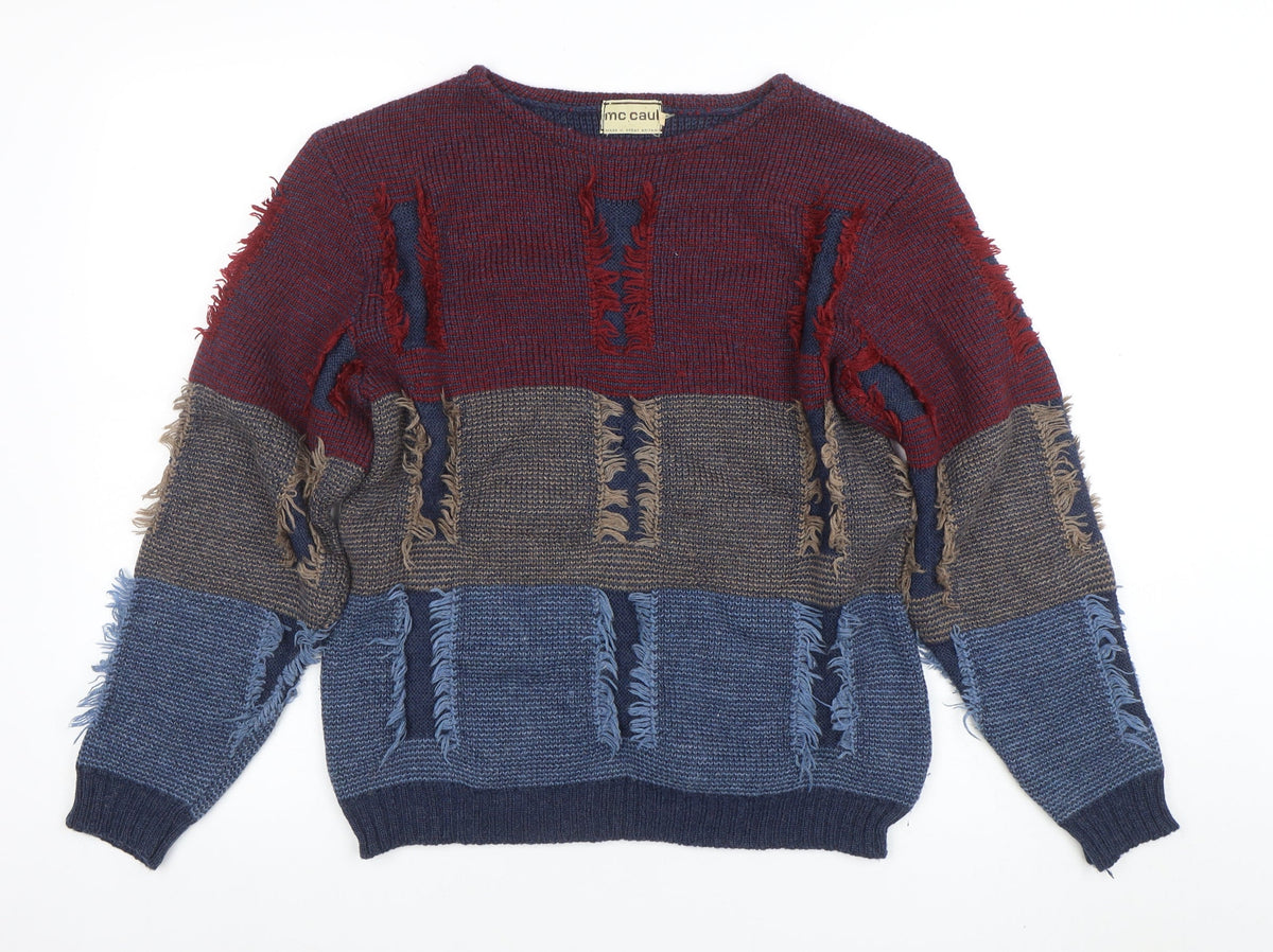 McCaul Women's Multicoloured Wool Acrylic Chunky Knit Pullover M