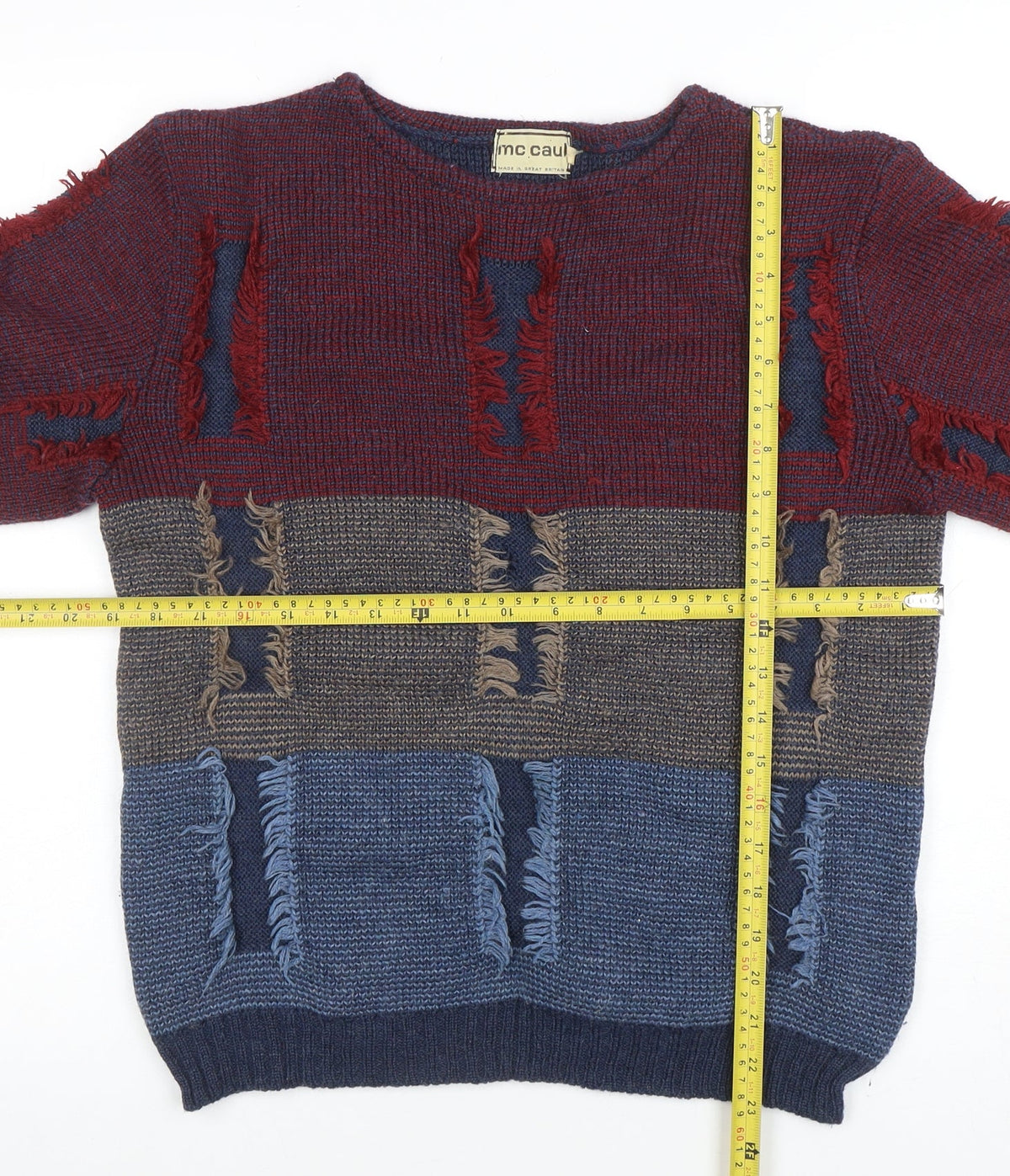 McCaul Women's Multicoloured Wool Acrylic Chunky Knit Pullover M