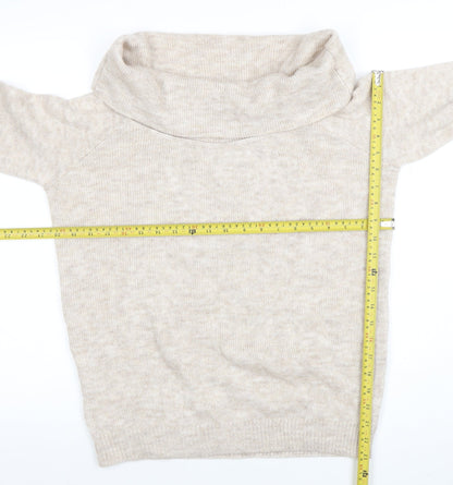Marks and Spencer Women’s Beige Wool Blend Cowl Neck Jumper M