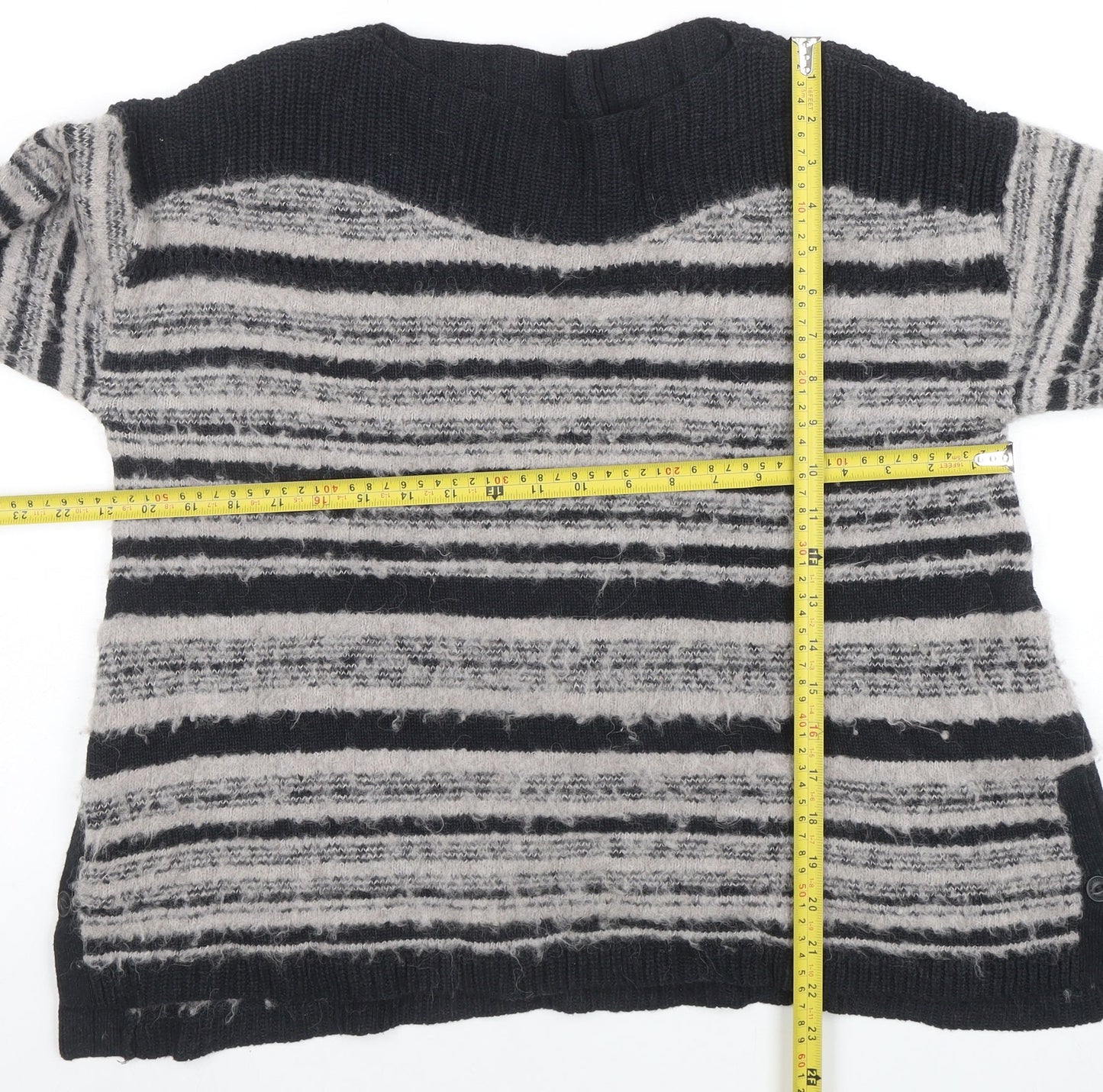 Womens UK Size 14 Wrap Grey Pullover Jumper