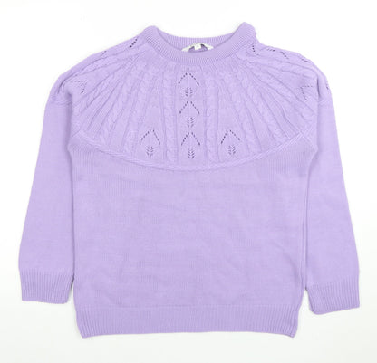 Bonmarche Women’s Purple Acrylic Cable Knit Jumper Size 10