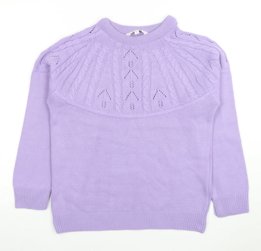 Bonmarche Women’s Purple Acrylic Cable Knit Jumper Size 10