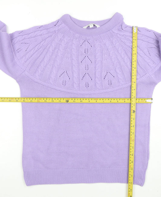 Bonmarche Women’s Purple Acrylic Cable Knit Jumper Size 10
