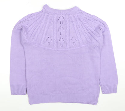 Bonmarche Women’s Purple Acrylic Cable Knit Jumper Size 10