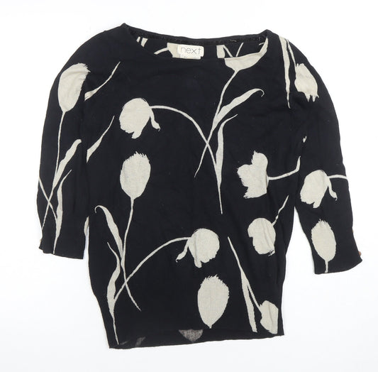 Womens UK Size 10 NEXT Black Tunic Blouse