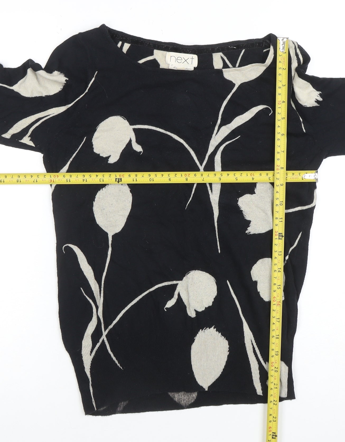 Womens UK Size 10 NEXT Black Tunic Blouse