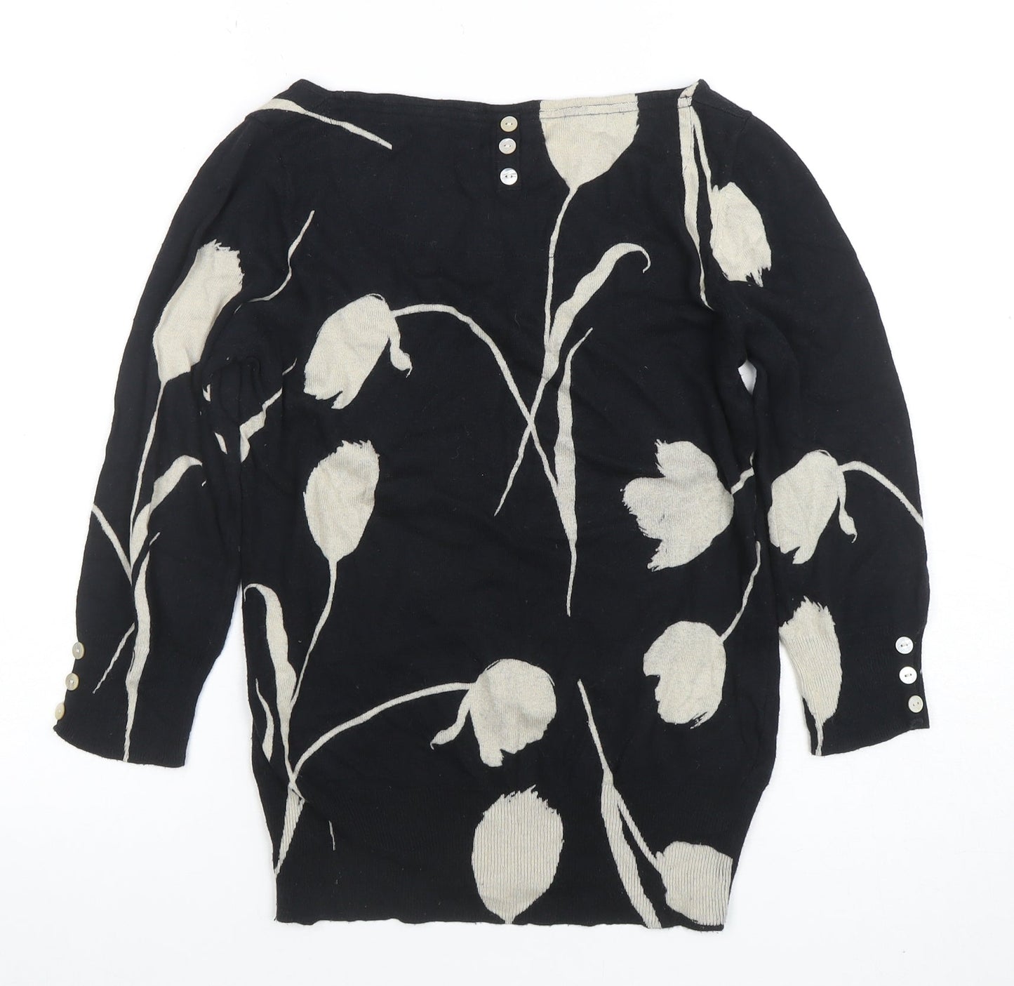 Womens UK Size 10 NEXT Black Tunic Blouse