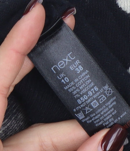 Womens UK Size 10 NEXT Black Tunic Blouse