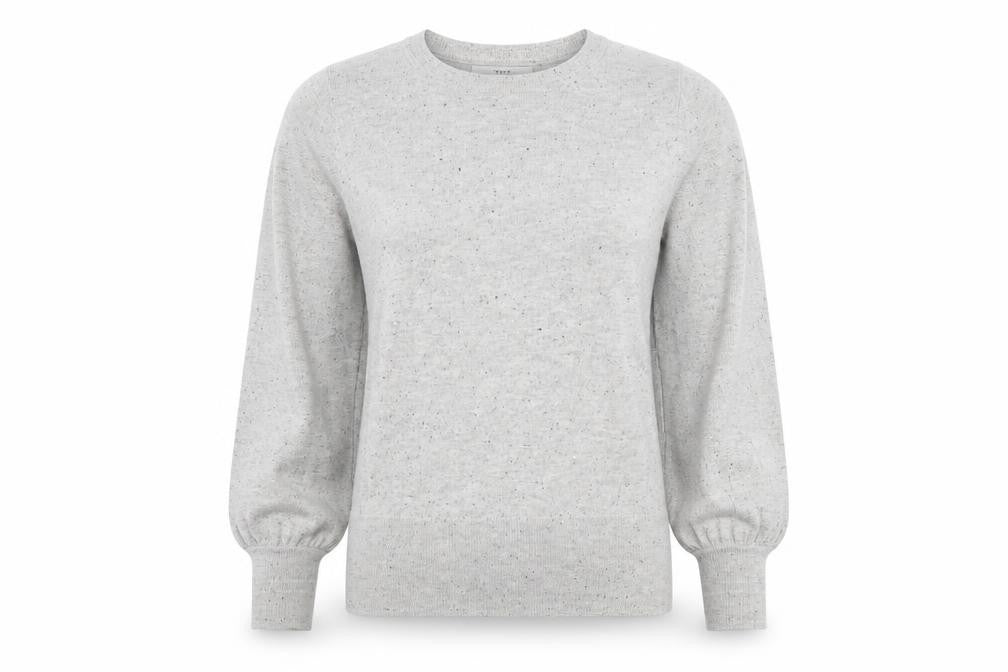 Next Womens Grey Knit Crew Neck Long Sleeve Top Size M