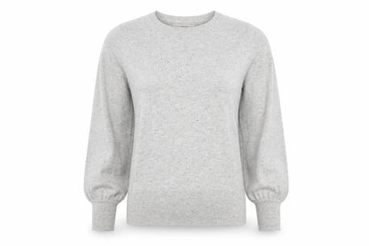 Next Womens Grey Knit Crew Neck Long Sleeve Top Size M