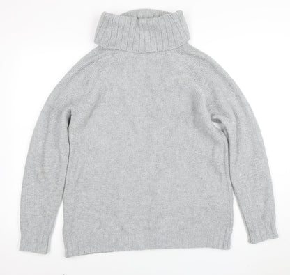 Crew Clothing Co. Womens Grey Roll Neck Cable-Knit Jumper Size 12