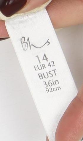 Womens UK Size 14 BR&S Ivory Basic T-Shirt
