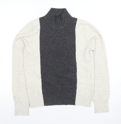 French Connection Women’s Grey Roll Neck Wool Jumper Size L