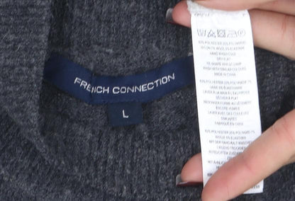 French Connection Women’s Grey Roll Neck Wool Jumper Size L