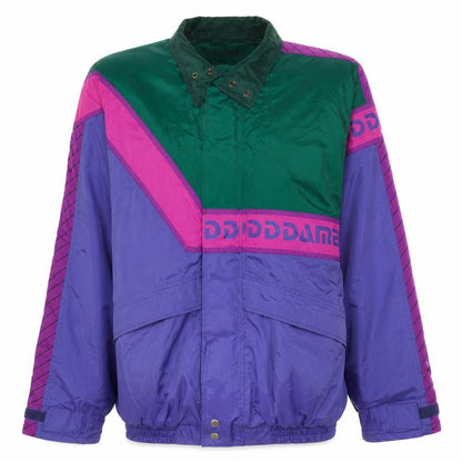 Rainjacket Mens Multicoloured 80s Retro Windbreaker Jacket Size 46 Polyester
