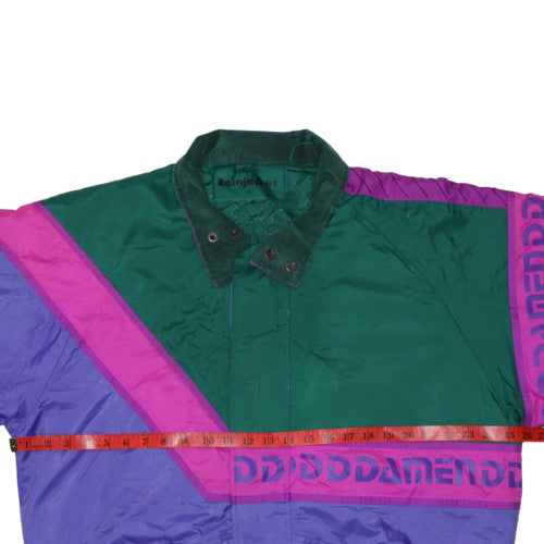 Rainjacket Mens Multicoloured 80s Retro Windbreaker Jacket Size 46 Polyester
