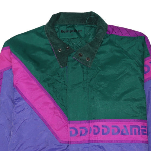 Rainjacket Mens Multicoloured 80s Retro Windbreaker Jacket Size 46 Polyester