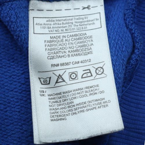 Mens UK Size M adidas Blue Pullover Hoodie