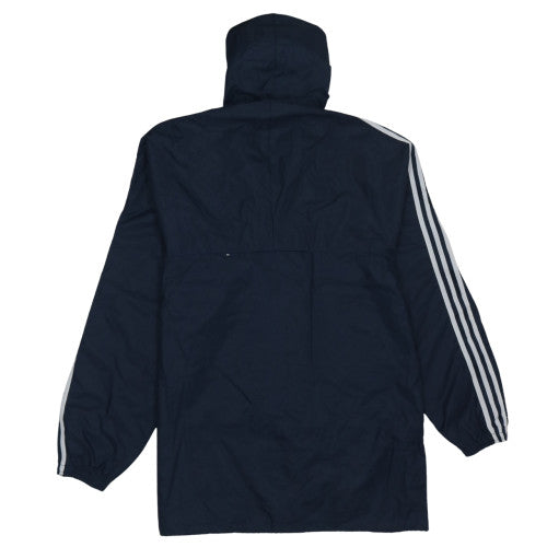 Adidas Men's Navy Hooded Windbreaker Jacket Size L Nylon 80s Retro Style