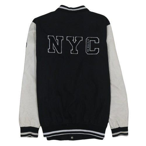 Mens UK Size L STATE WIDE Black Varsity Jacket