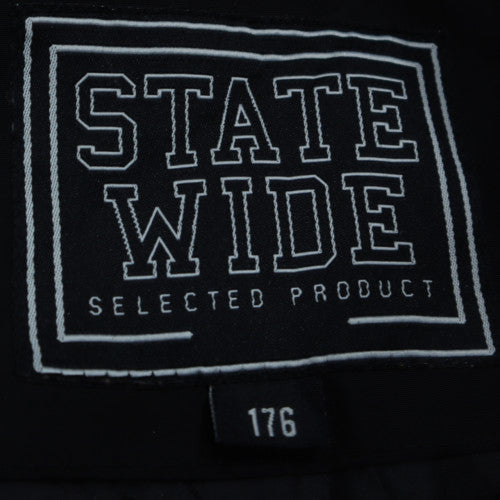 Mens UK Size L STATE WIDE Black Varsity Jacket