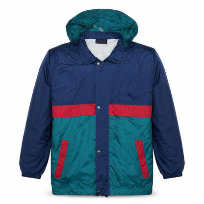 Front view of Fashion Affairs Men's Multicoloured XL 90s Hooded Windbreaker Jacket