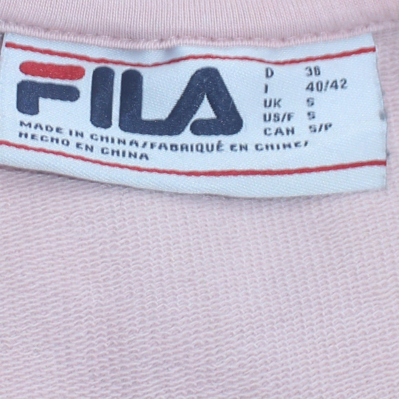 Mens UK Size S FILA Pink Pullover Sweatshirt
