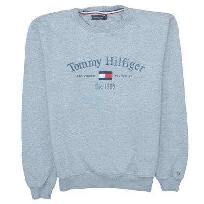 Mens UK Size M Tommy Hilfiger Grey Pullover Sweatshirt