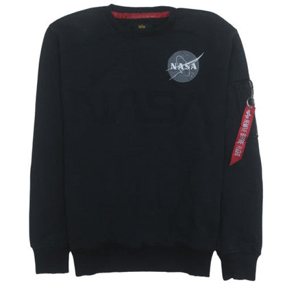 Mens UK Size M Alpha Industries Black Pullover Sweatshirt
