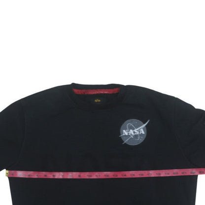 Mens UK Size M Alpha Industries Black Pullover Sweatshirt