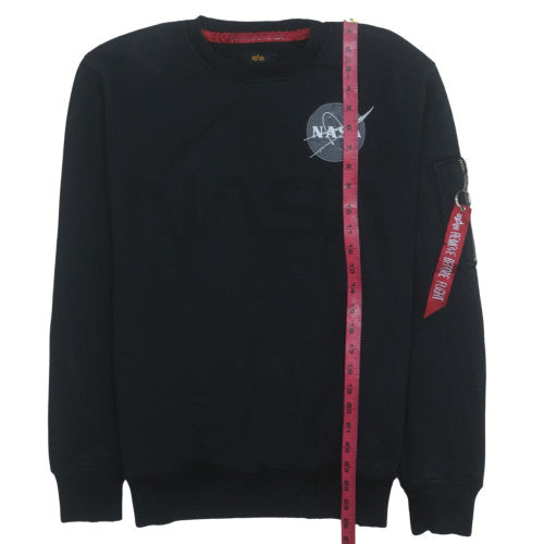 Mens UK Size M Alpha Industries Black Pullover Sweatshirt