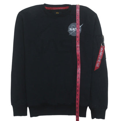 Mens UK Size M Alpha Industries Black Pullover Sweatshirt