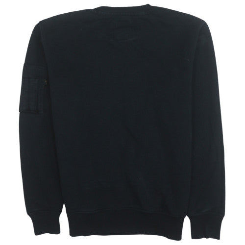 Mens UK Size M Alpha Industries Black Pullover Sweatshirt