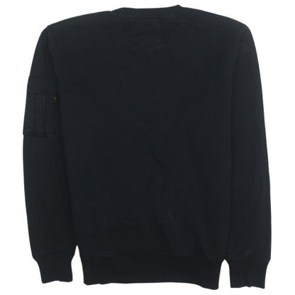 Mens UK Size M Alpha Industries Black Pullover Sweatshirt