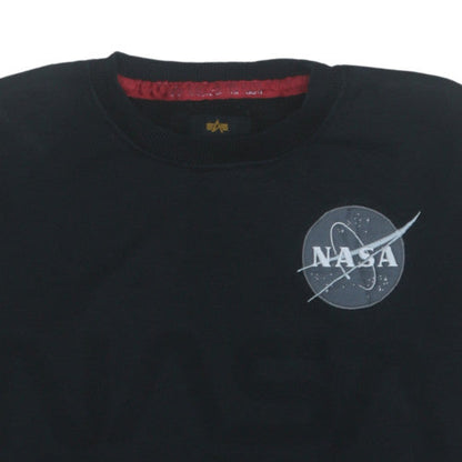 Mens UK Size M Alpha Industries Black Pullover Sweatshirt