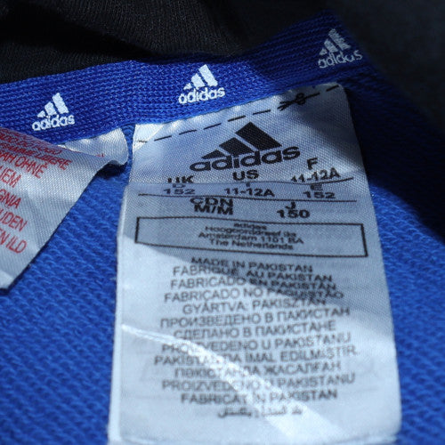 Boys UK Size 11-12 Years adidas Blue Pullover Hoodie