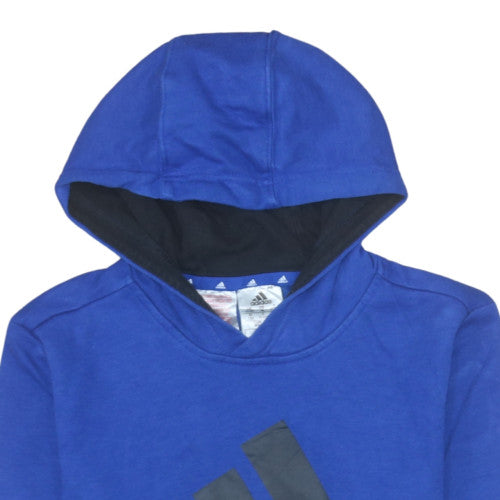Boys UK Size 11-12 Years adidas Blue Pullover Hoodie