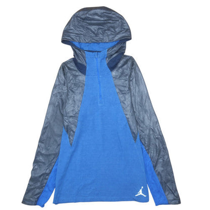 Mens UK Size L Jordan Blue 1/4 Zip Hoodie