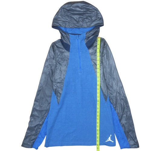 Mens UK Size L Jordan Blue 1/4 Zip Hoodie