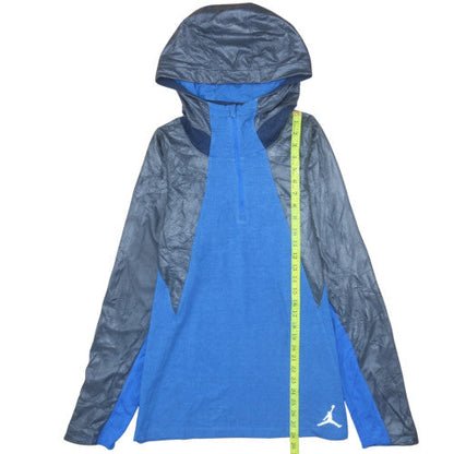 Mens UK Size L Jordan Blue 1/4 Zip Hoodie
