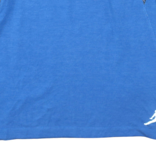 Mens UK Size L Jordan Blue 1/4 Zip Hoodie