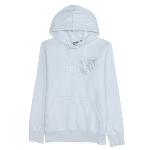 Womens UK Size M PUMA White Pullover Hoodie