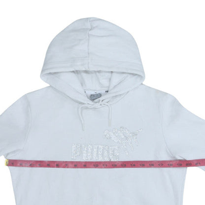 Womens UK Size M PUMA White Pullover Hoodie